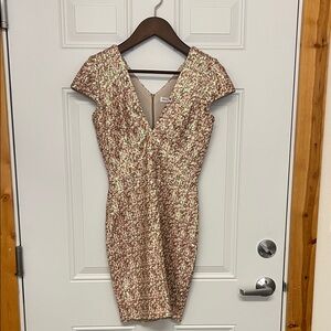 Dress the Population Glittering Cap Sleeve Mini Dress